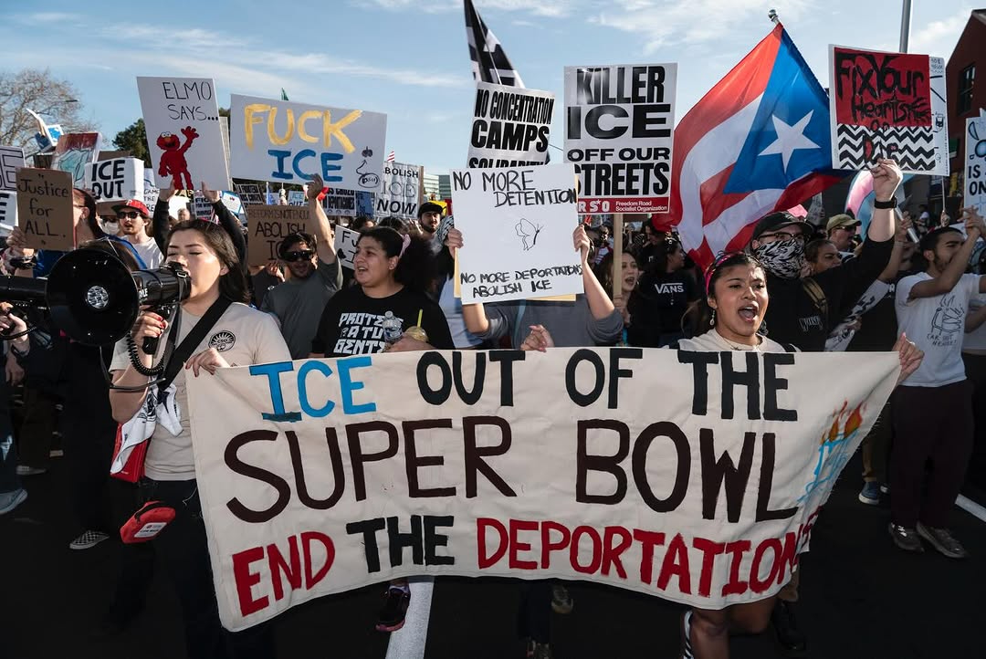 Protests, puppets, and a big Bad Bunny at Super Bowl LX - 48 hills