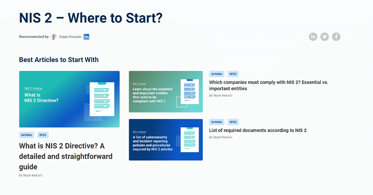 Where to start with the NIS 2? | Free materials on Advisera