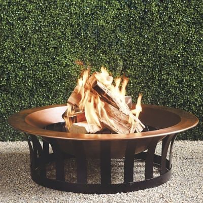 Classic Copper Fire Pit & Sturdy Iron Grate for Outdoor Use