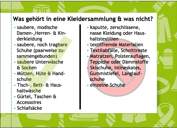 Was gehört in einen Altkleidercontainer oder eine Kleidersammlung? - Altkleiderspenden.de