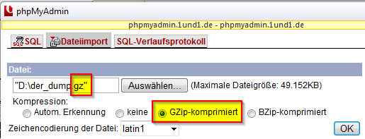 WordPress: Fehler in Zeile 1 beim MySQL-Dump-Import - Andreas Winterer