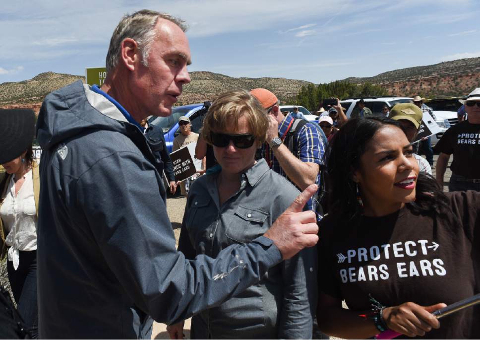 Zinke flies over Bears Ears as critics urge him to 'Make San Juan County Great Again' and rescind monument - The Salt Lake Tribune