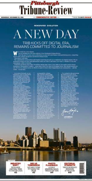 In last print edition, Pittsburgh Trib editor says ‘journalism isn’t dead’