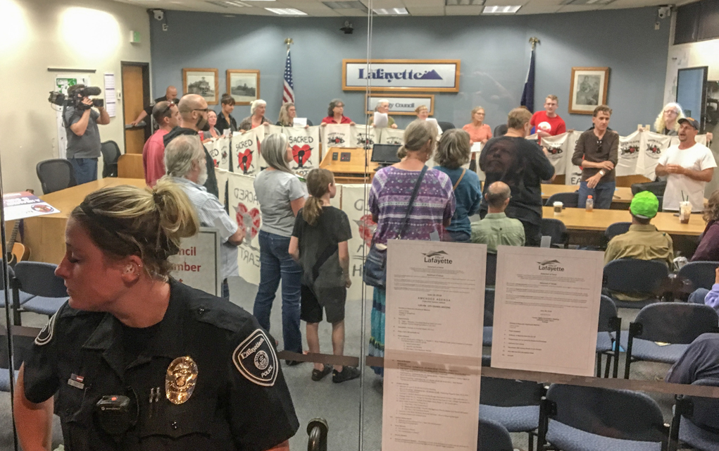 Protestors shut down Lafayette City Council meeting before oil and gas vote - Boulder Weekly