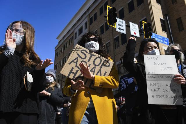Several hundred, including actress Sandra Oh, rally in Oakland to ‘Stop Asian Hate’