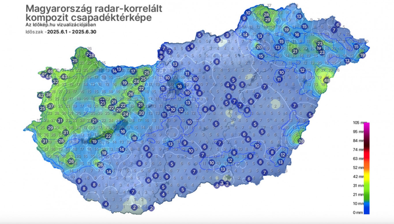 Nem esett júniusban az eső, holott alapvetően ez lenne a legcsapadékosabb hónap Magyarországon