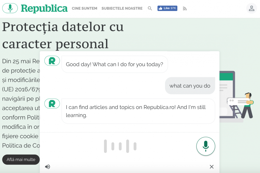 Trei ani de Republica și o inovație tehnologică. Ascultă editorialele noastre și vorbește direct în browser cu inteligența artificială
