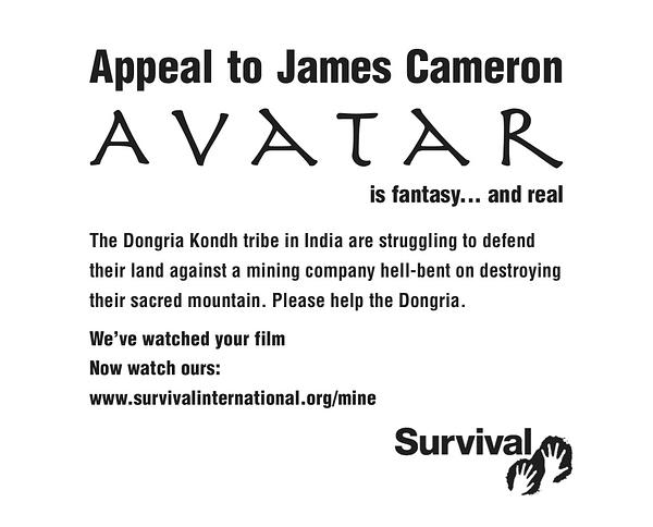 Tribal people appeal to James Cameron