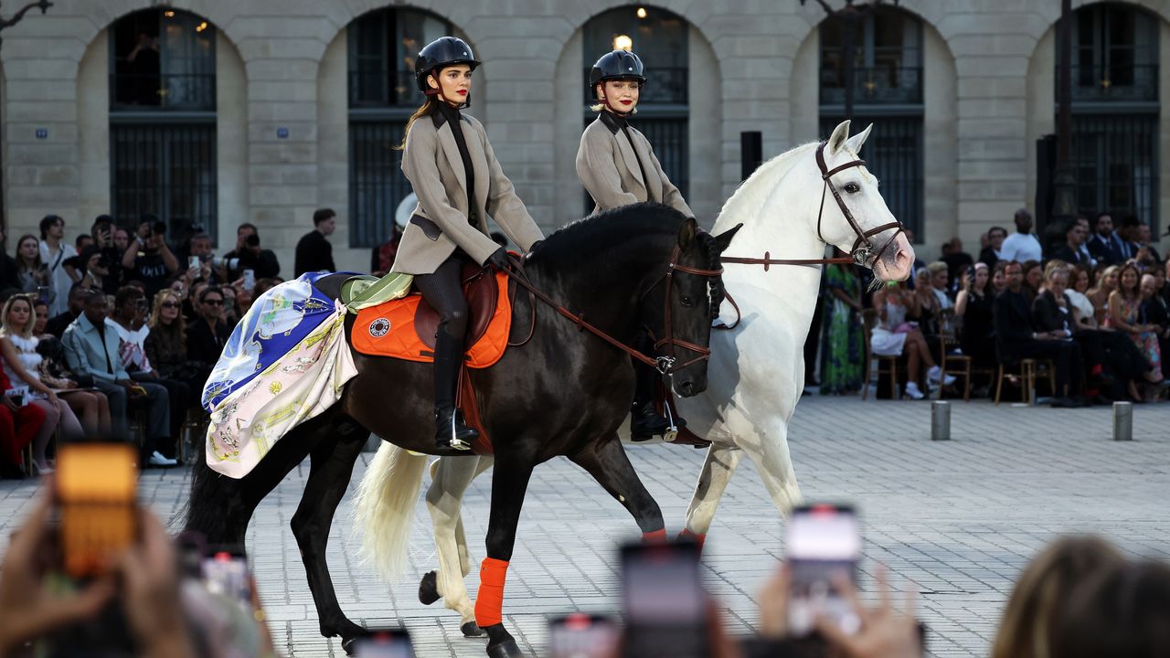 Kendall Jenner and Gigi Hadid Rode Across the Place Vendôme in Hermès for Vogue World: Paris | Vogue