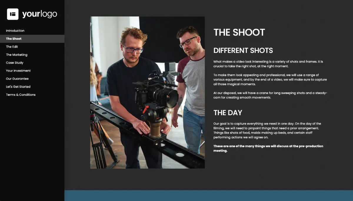 Free Video Production Proposal Template - Better Proposals