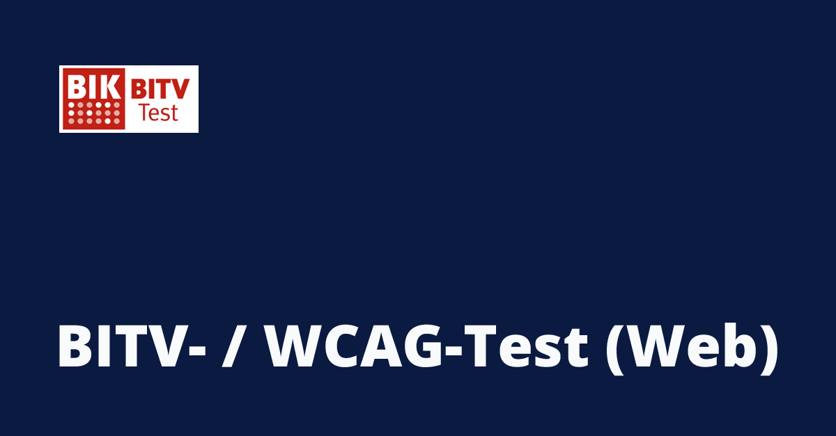 BIK BITV- / WCAG-Test (Web) | BIK BITV-Test