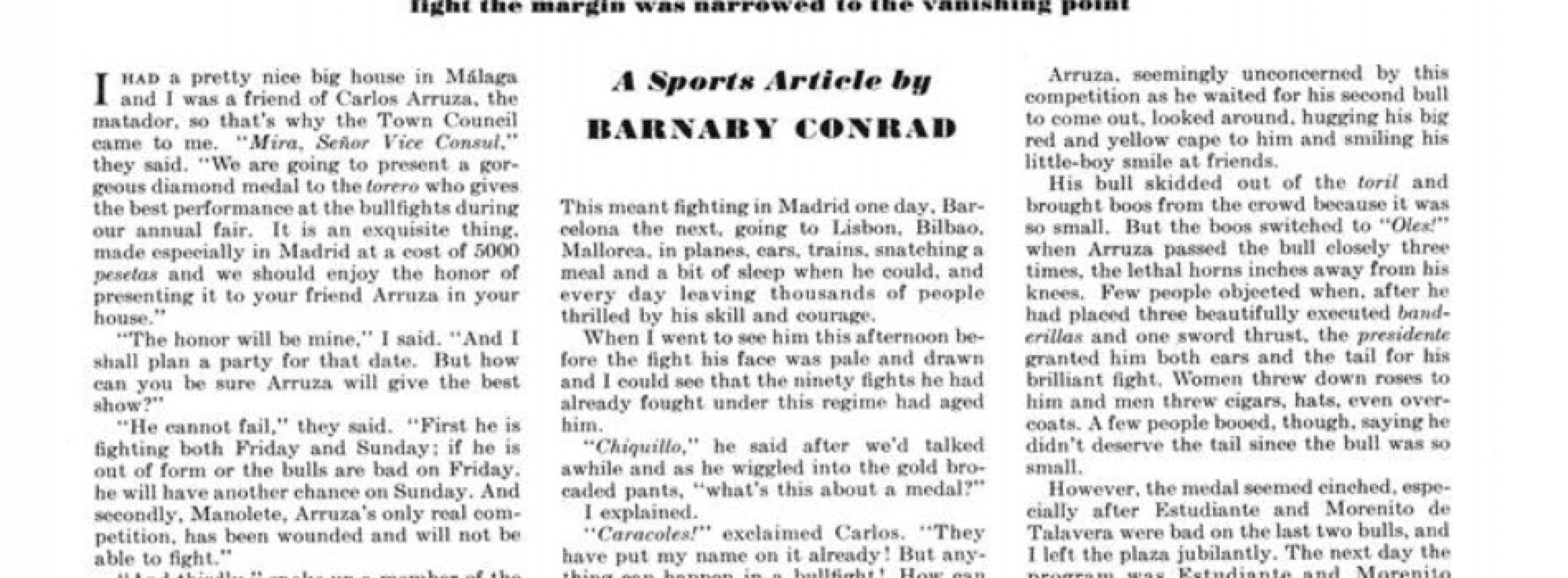 The Greatest Bullfight Ever | Esquire | APRIL, 1948