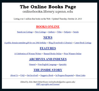 Online Books Page Links Millions of Books - Books Make a Difference