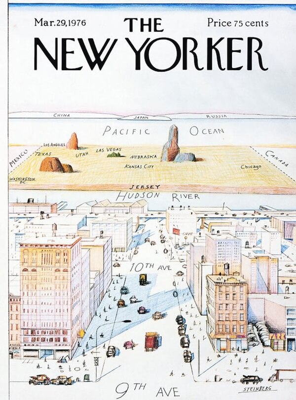 How New Yorkers See The World: View of the World from 9th Avenue - Brilliant Maps
