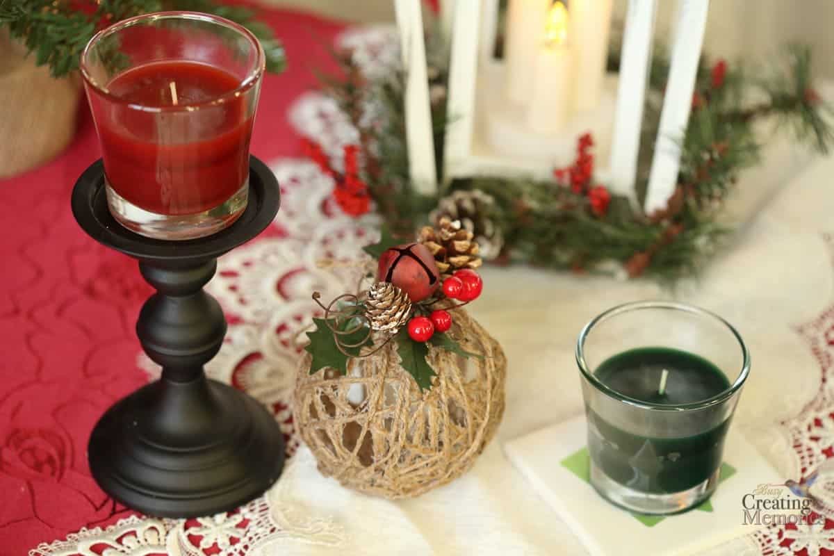 Rustic Christmas Ornaments Tutorial - Easy Glittered Twine Ball