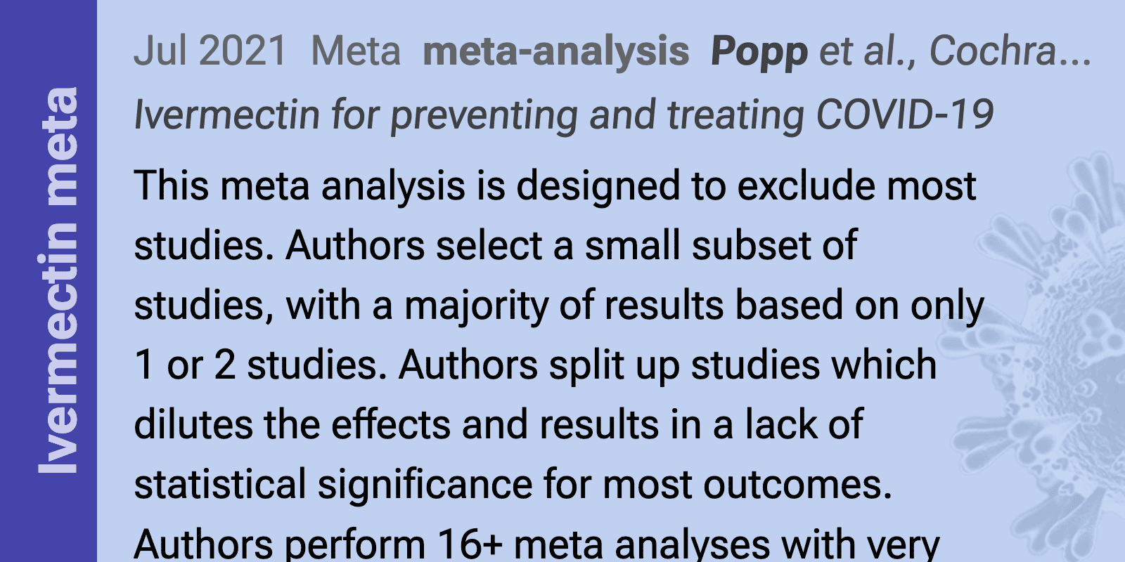 Popp: Ivermectin for preventing and treating COVID-19