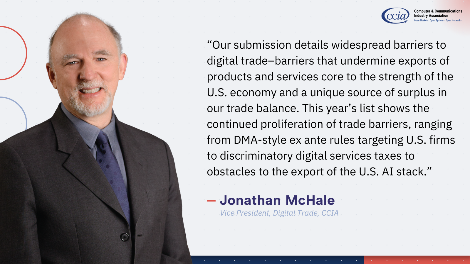 CCIA Submits List of Digital Trade Barriers for USTR’s Annual Report - CCIA