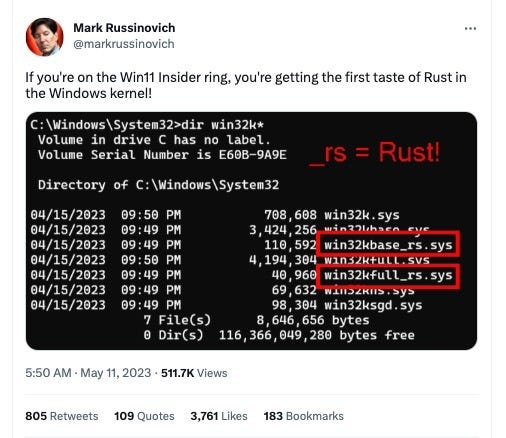 30 year old code killed! Microsoft rewrites Windows kernel with 180,000 lines of Rust