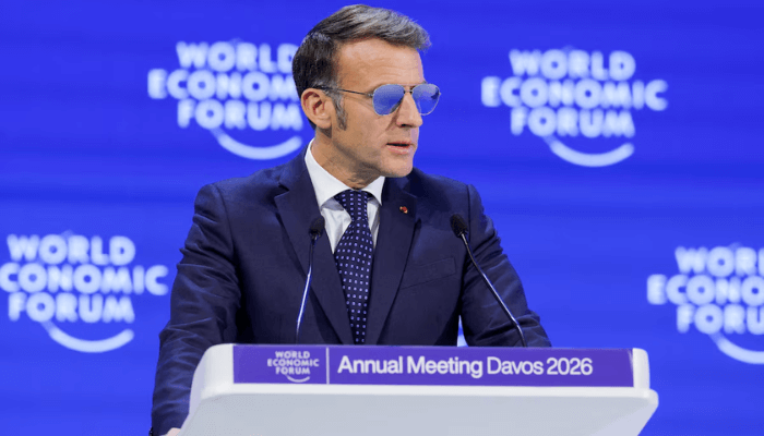 Macron Aviator Sunglasses at Davos lifts glasses maker shares by $4 million - Businessday NG