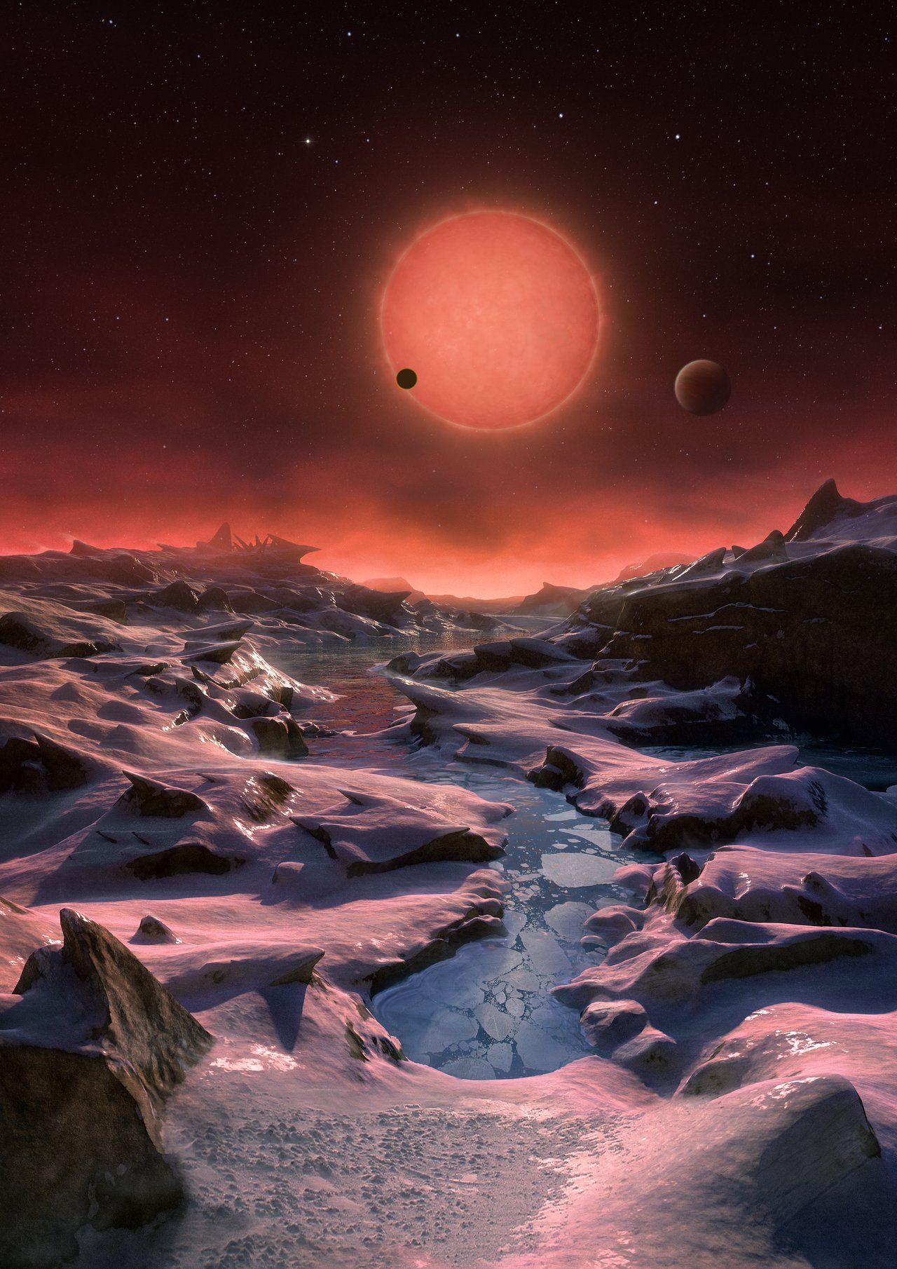 Three Potentially Habitable Worlds Found Around Nearby Ultracool Dwarf Star | ESO