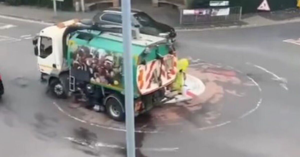 Fury as St George's Cross painted on roundabout 'cleaned up' amid intensifying flag row | UK | News | Express.co.uk
