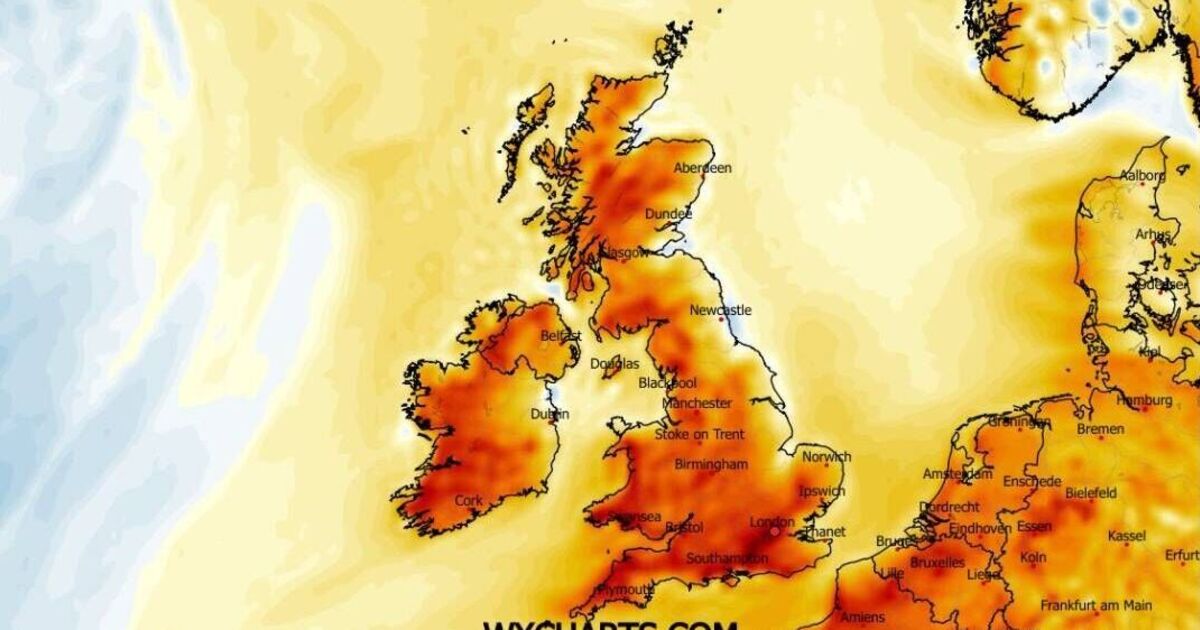 UK weather maps show 23C 'mini-heatwave' in April as 28 counties hit - full list | Weather | News | Express.co.uk