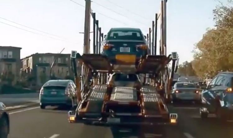 Tesla Model 3 autopilot car crash video after allegations of vehicle speed safety issues | Express.co.uk
