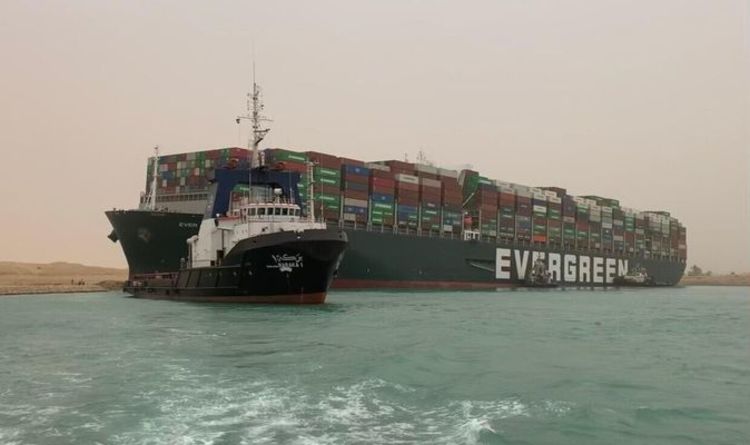 Suez Canal webcam: How to watch as authorities shift stuck Ever Given ship from Suez Canal | World | News | Express.co.uk
