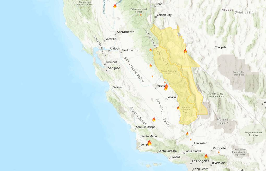 Vea dónde están sucediendo los incendios en California | KQED