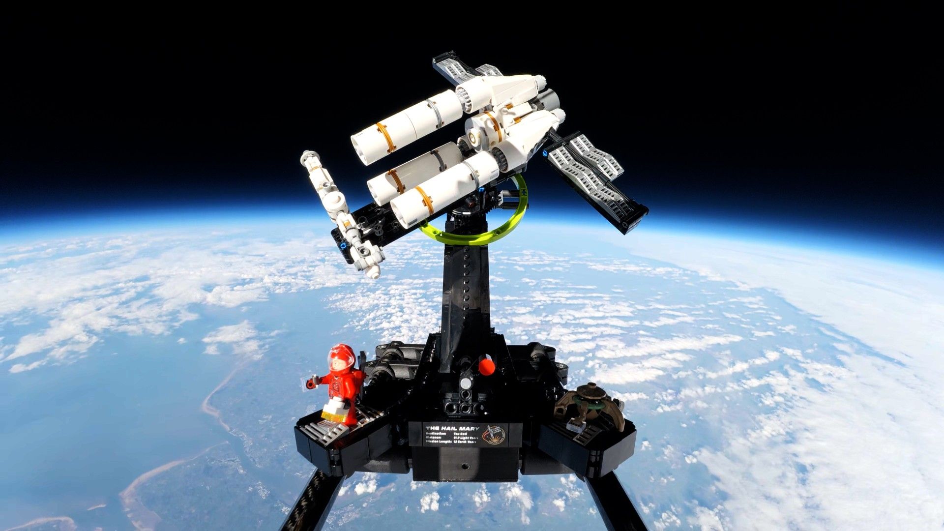 A Lego 'Project Hail Mary' set just soared into the stratosphere, breaking the Guinness World Record for highest flight | Space