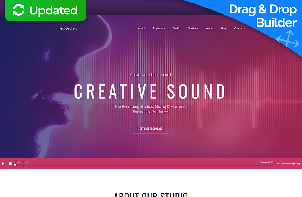 Recording Studio Website Template for Music Sites - MotoCMS
