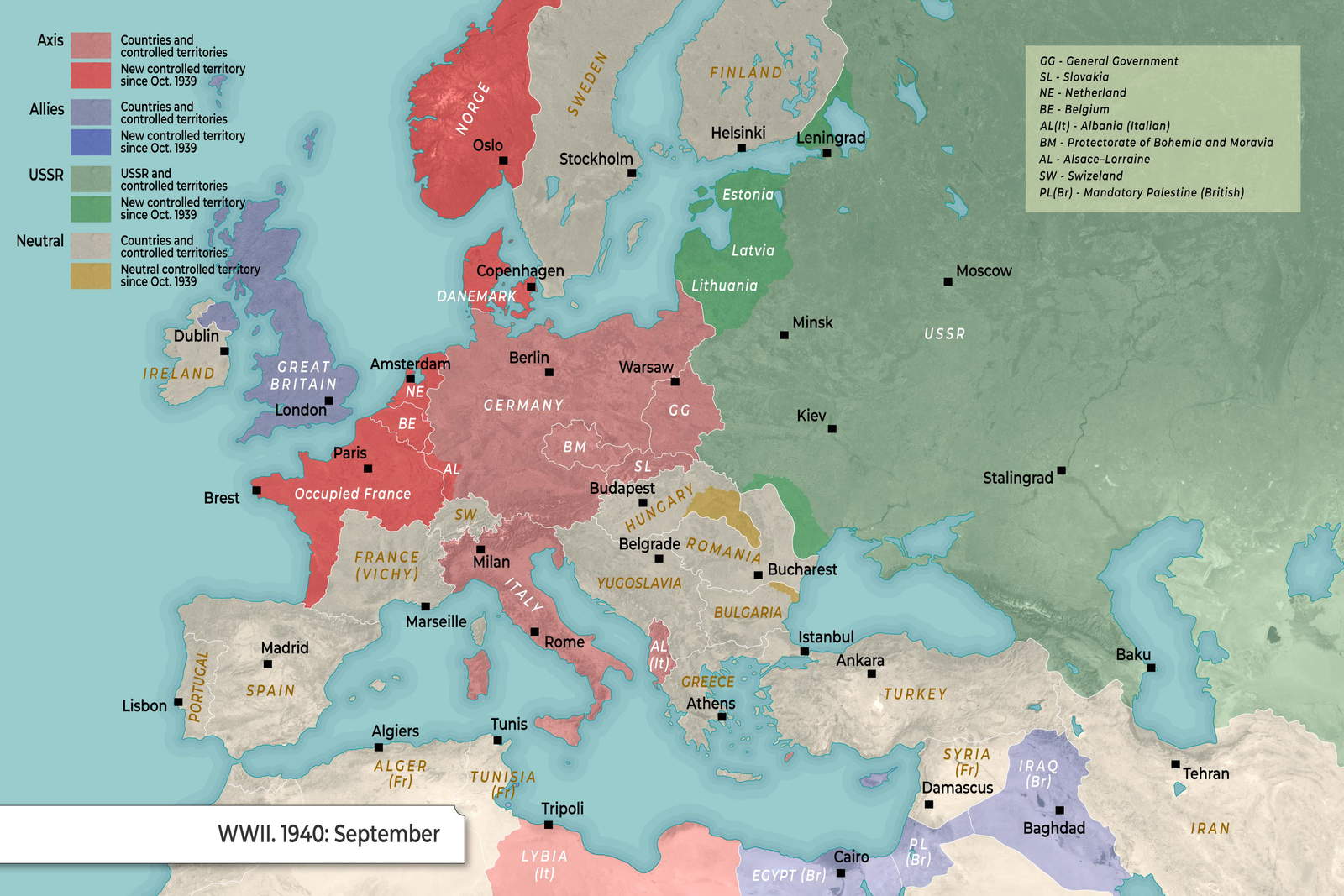 Map: World War II (September 1940) | TheCollector