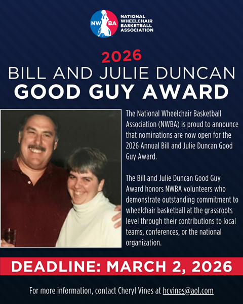 Call for Nominations - 2026 Bill and Julie Duncan Good Guy Award