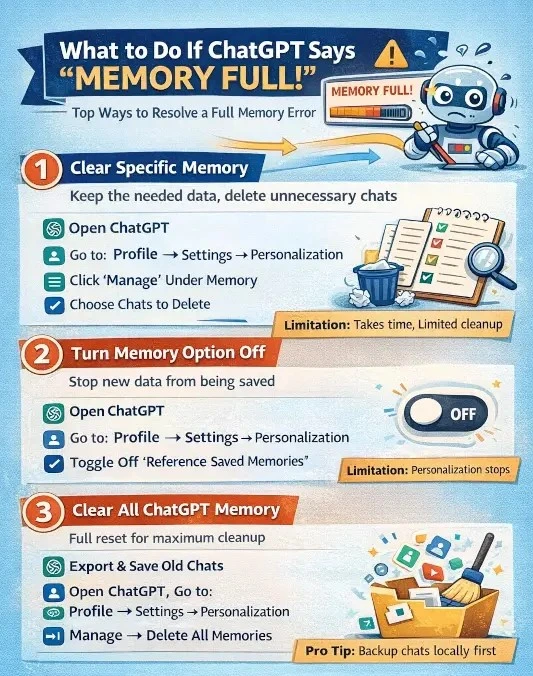 ChatGPT Memory Full Meaning, Impacts, and Top Ways to Fix