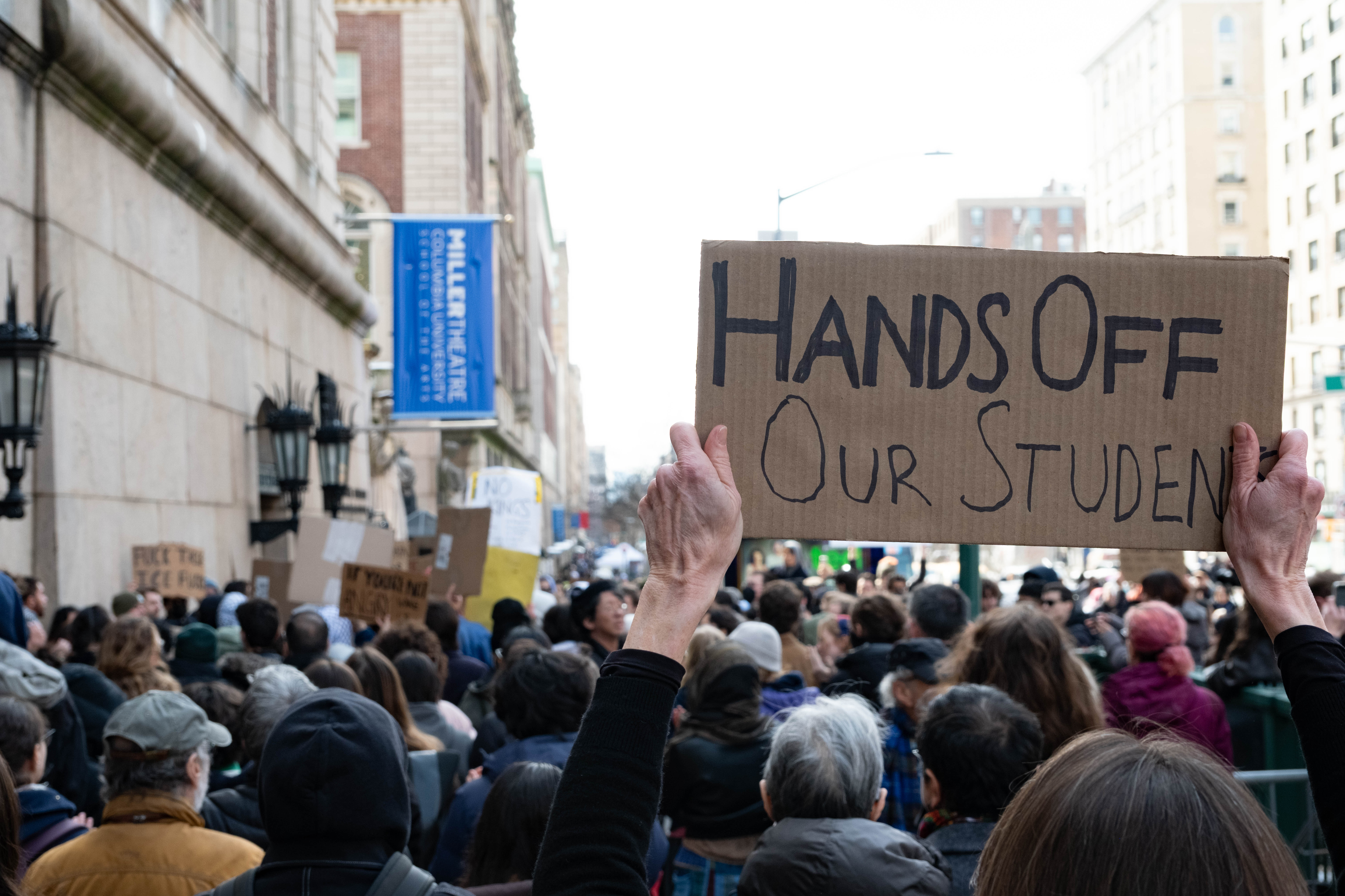 Emergency rally to protest ICE detainment of Elmina Aghayeva, GS ’26, draws hundreds of faculty, students, community members