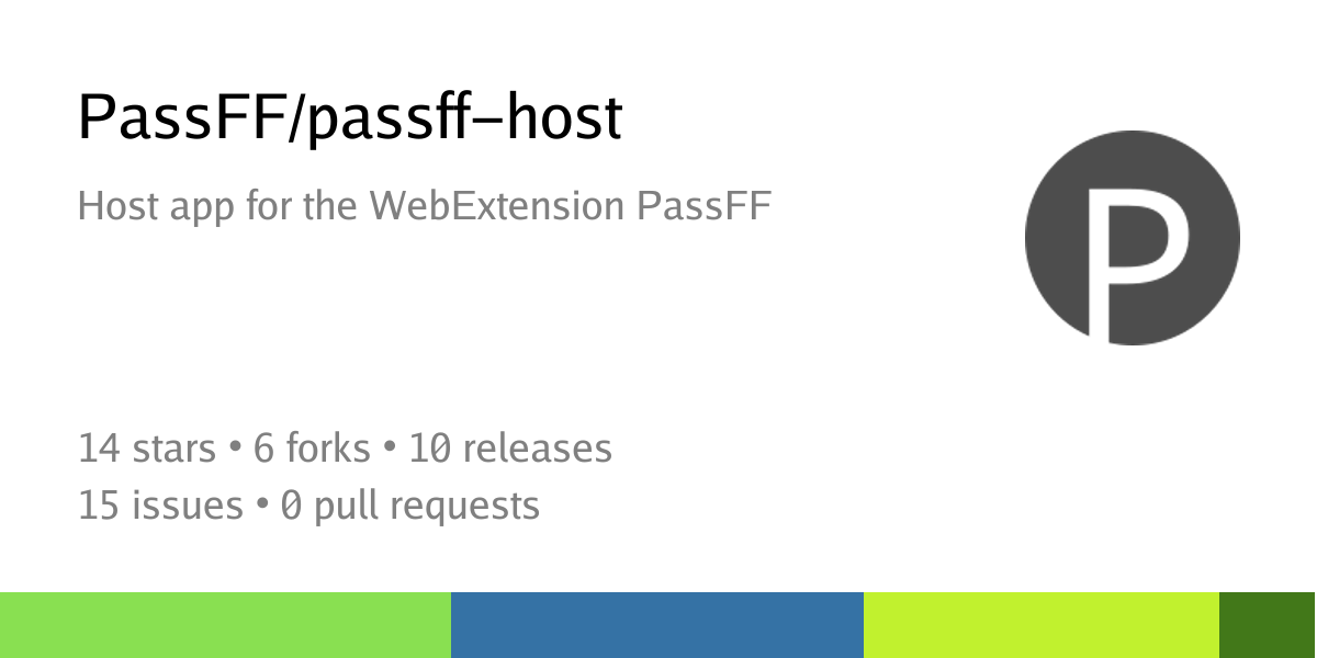 PassFF/passff-host: Host app for the WebExtension PassFF - Codeberg.org