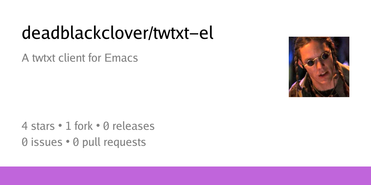deadblackclover/twtxt-el: A twtxt client for Emacs - Codeberg.org