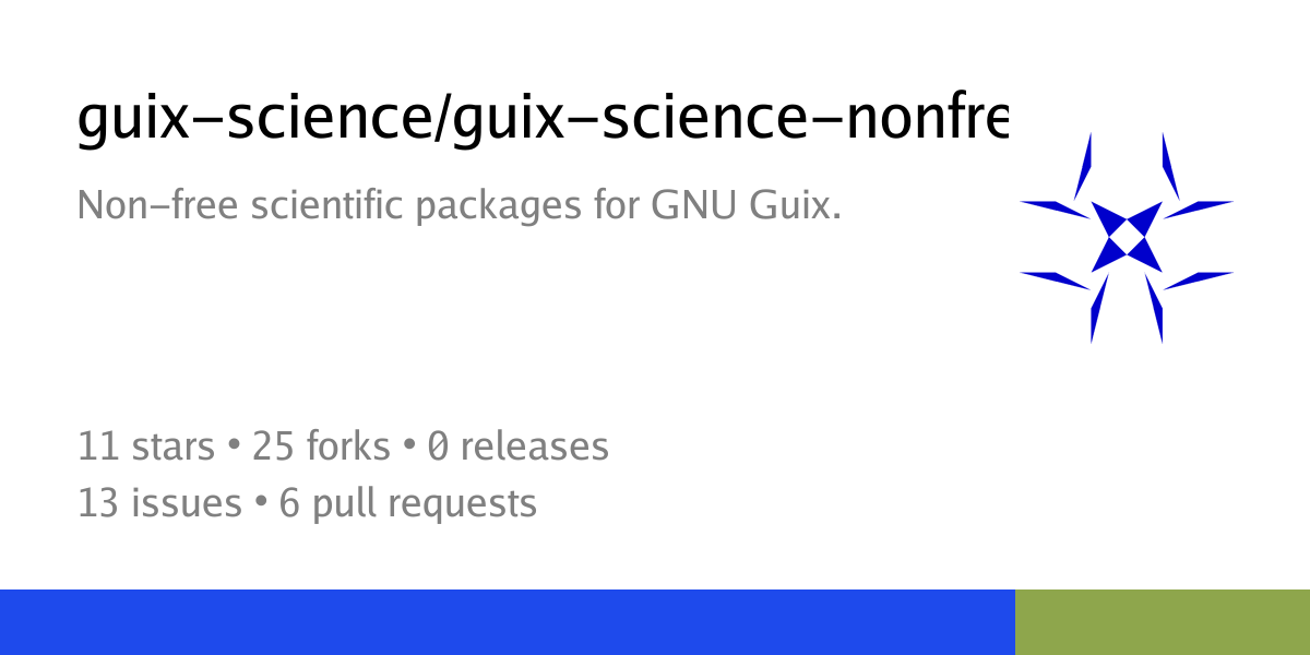guix-science/guix-science-nonfree: Non-free scientific packages for GNU Guix. - Codeberg.org