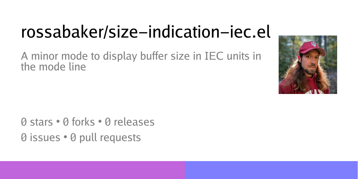 rossabaker/size-indication-iec.el: A minor mode to display buffer size in IEC units in the mode line - Codeberg.org