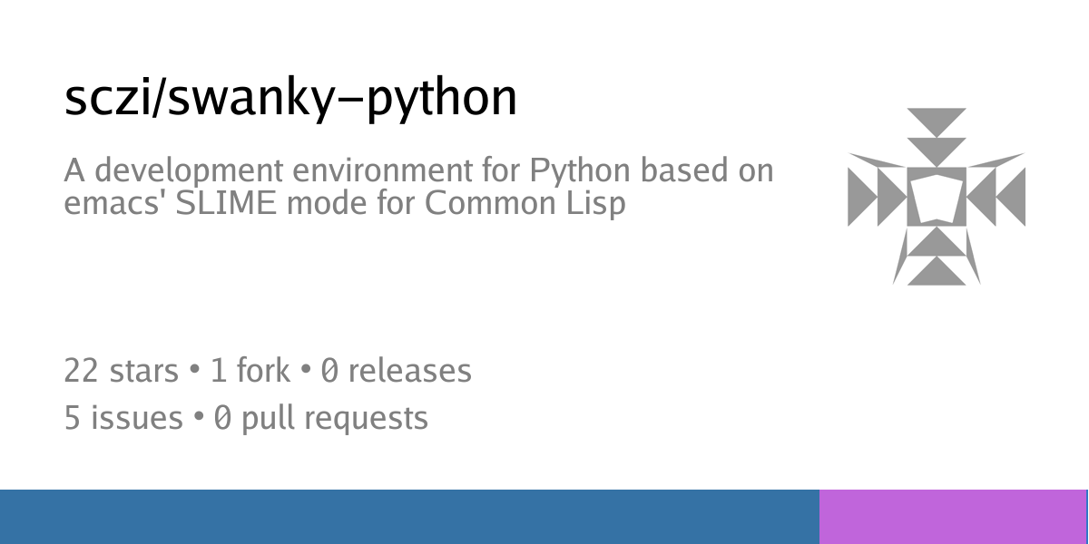sczi/swanky-python: A development environment for Python based on emacs' SLIME mode for Common Lisp - Codeberg.org
