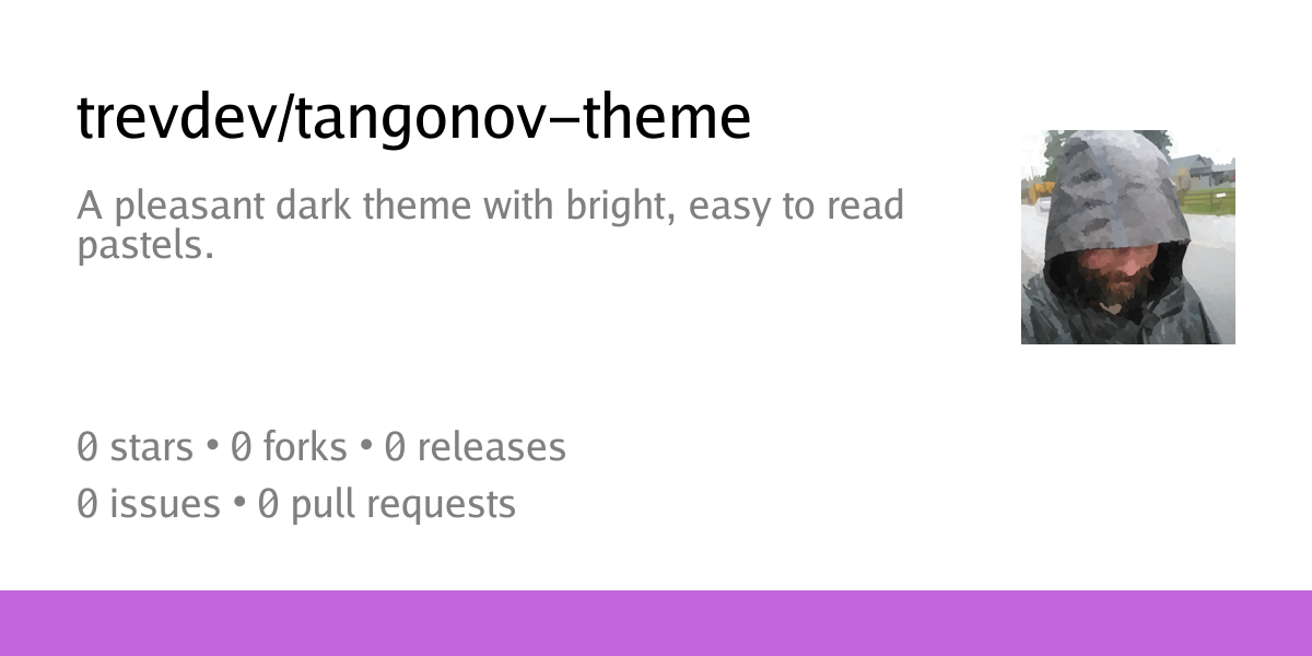 trevdev/tangonov-theme: A pleasant dark theme with bright, easy to read pastels. - Codeberg.org