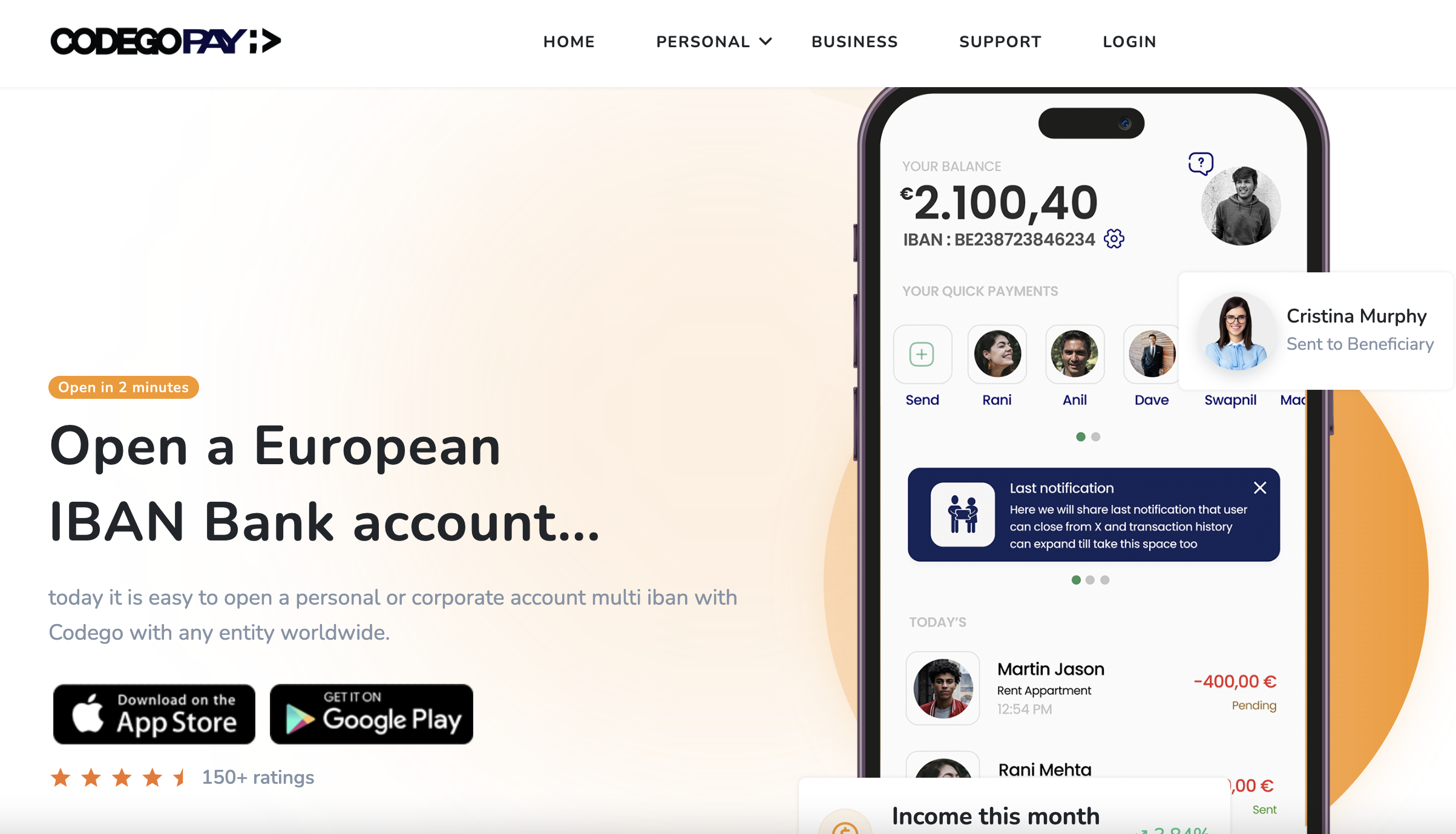 Codego Pay - Open your european bank account multi iban