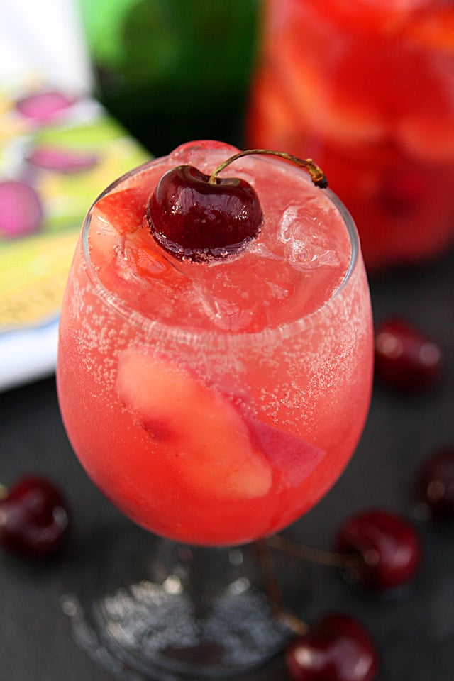 Peach and Bing Cherry Sangria - Creative Culinary