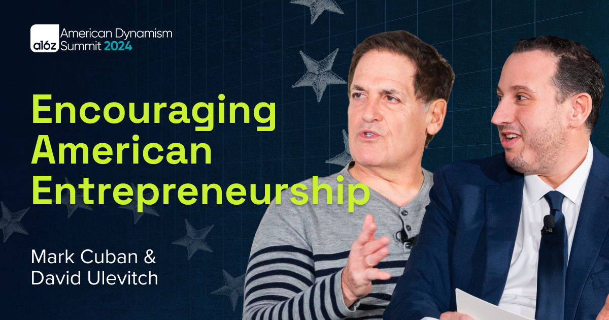 Sharks Never Stop Swimming: A Conversation with Mark Cuban | Andreessen Horowitz