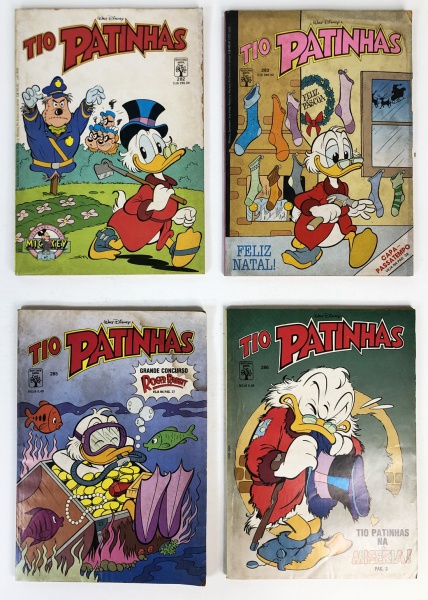 4 GIBIS TIO PATINHAS. Números 282,283,285 e 286. Gibis em estado