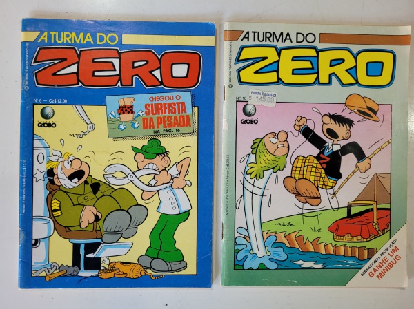 Lote de 2 HQs A Turma do Zero número 6 e 18 ano de 1987 e 1988 ed