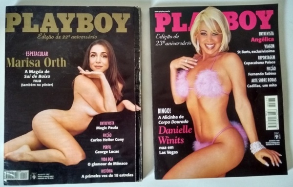 DOIS EXEMPLARES DA REVISTA PLAYBOY, TENDO NA CAPA MARISA ORTH E