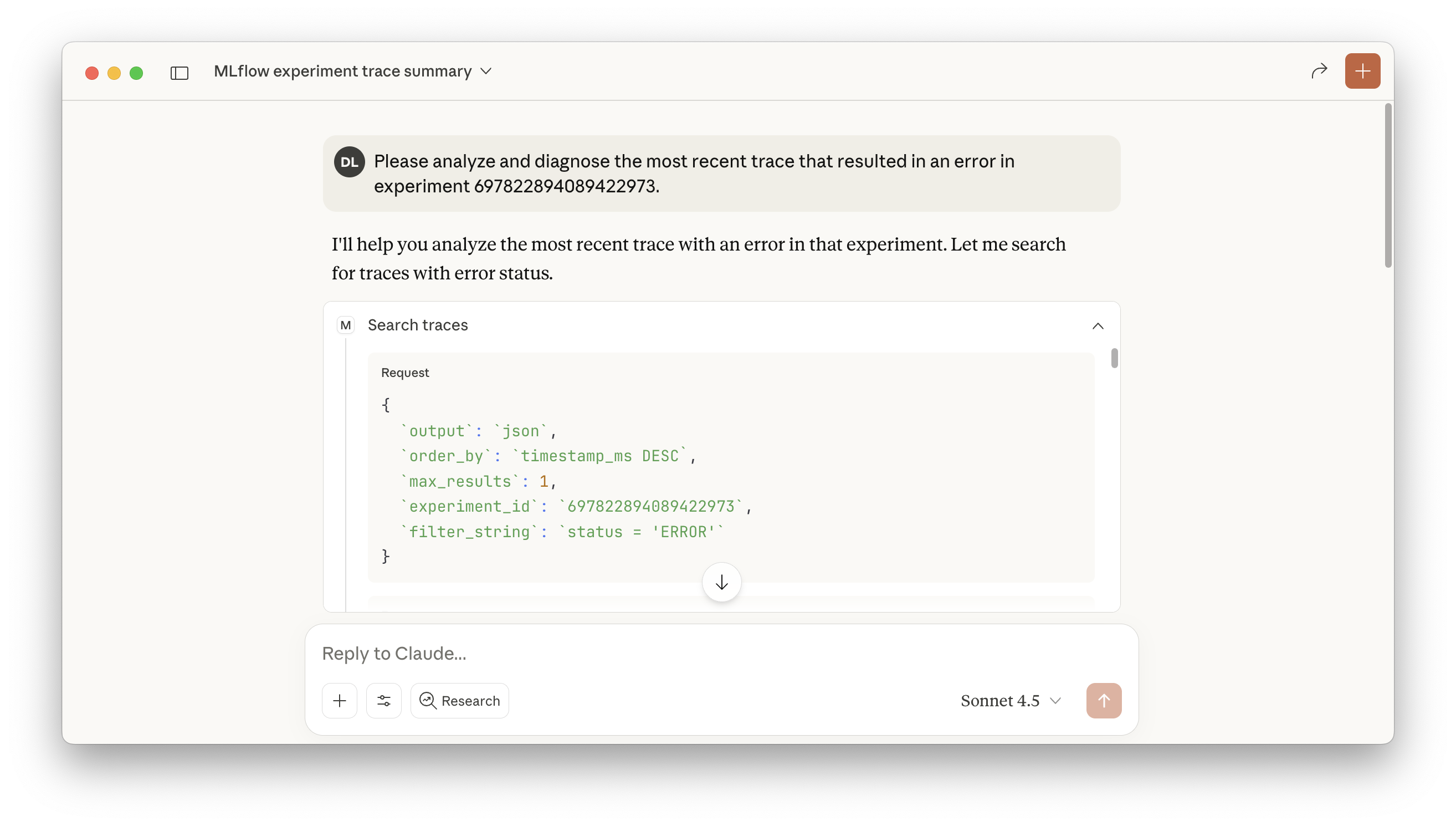 Using MLflow's MCP Server for Conversational Trace Analysis
