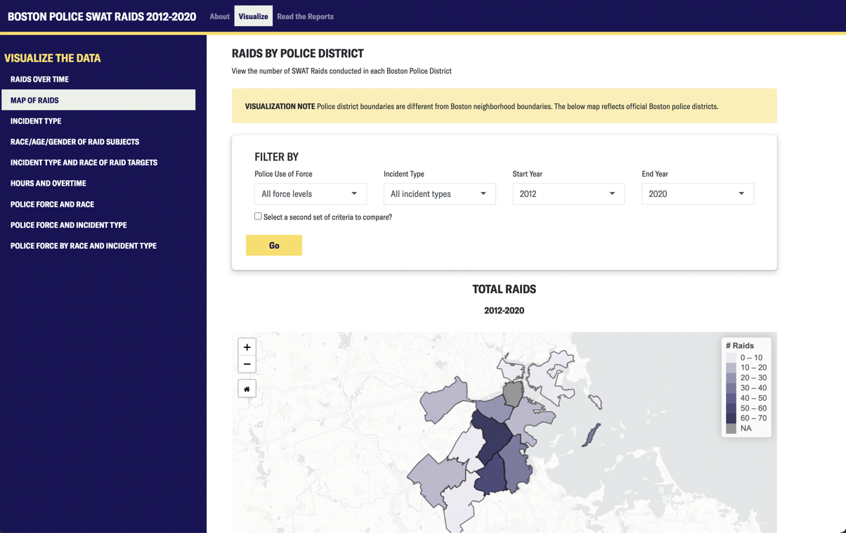 Boston Police SWAT Raids 2012-2020