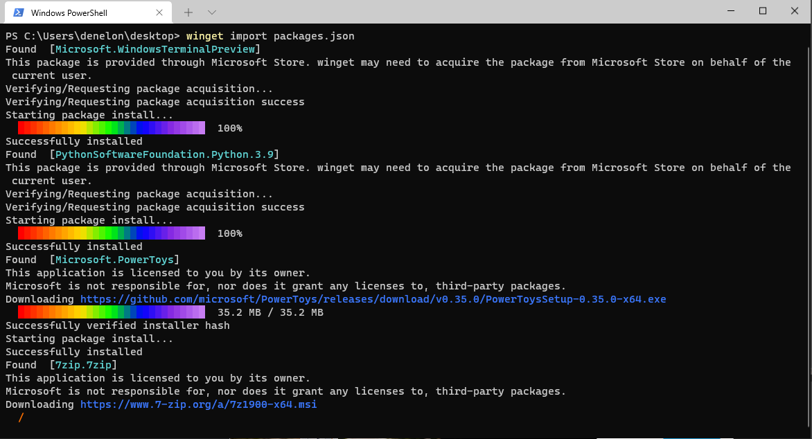 Windows Package Manager v0.3 Preview - Windows Command Line
